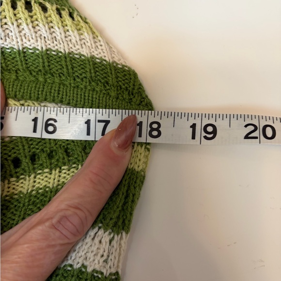 #162 Sincerely Jules Olive and Cream Striped Midi Dress. Great Condition - Picture 13 of 16